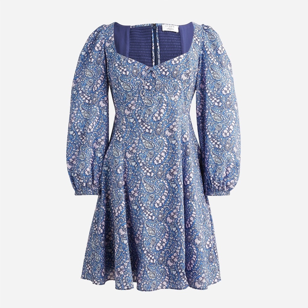 J. Crew x Liberty Sweatheart Paisley Boho Burton Bloom Floral Mini Dress Size 16